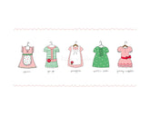 Favorite Dresses Illustration in Pink and Green